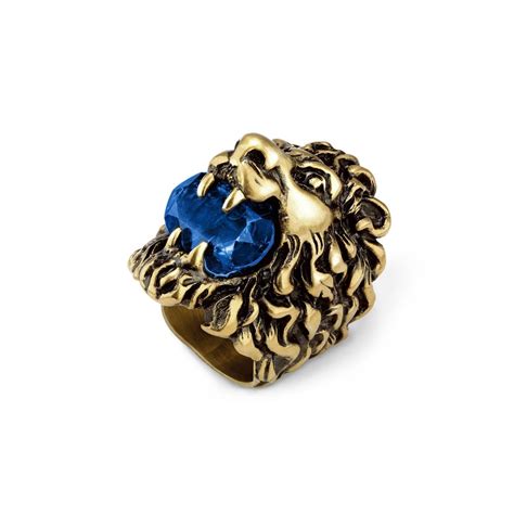 gucci lion ring sapphire